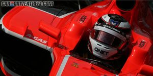 Red, Sports gear, Logo, Carmine, Helmet, Formula one, Personal protective equipment, Race car, Formula one car, Racing, 