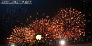 People, Yellow, Event, Crowd, Night, Line, Fireworks, Darkness, Midnight, Holiday, 