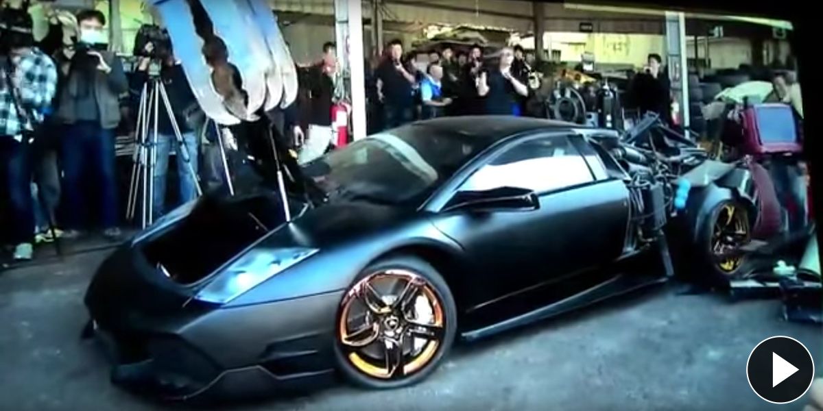 El gobierno de Taiwán destruye este Lamborghini Murciélago para escarnio  público