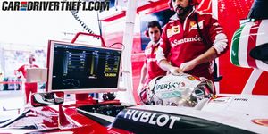 Red, Jersey, Display device, Logo, Carmine, Flat panel display, Sports jersey, Race car, Led-backlit lcd display, Formula one, 