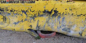 Yellow, Paint, Rust, Concrete, Synthetic rubber, 