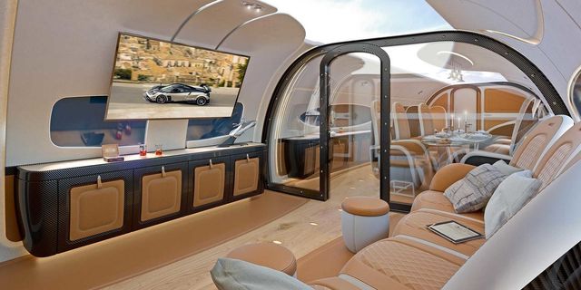 Room, Property, Interior design, Vehicle, Furniture, Architecture, Automotive design, Design, Building, Luxury yacht, 