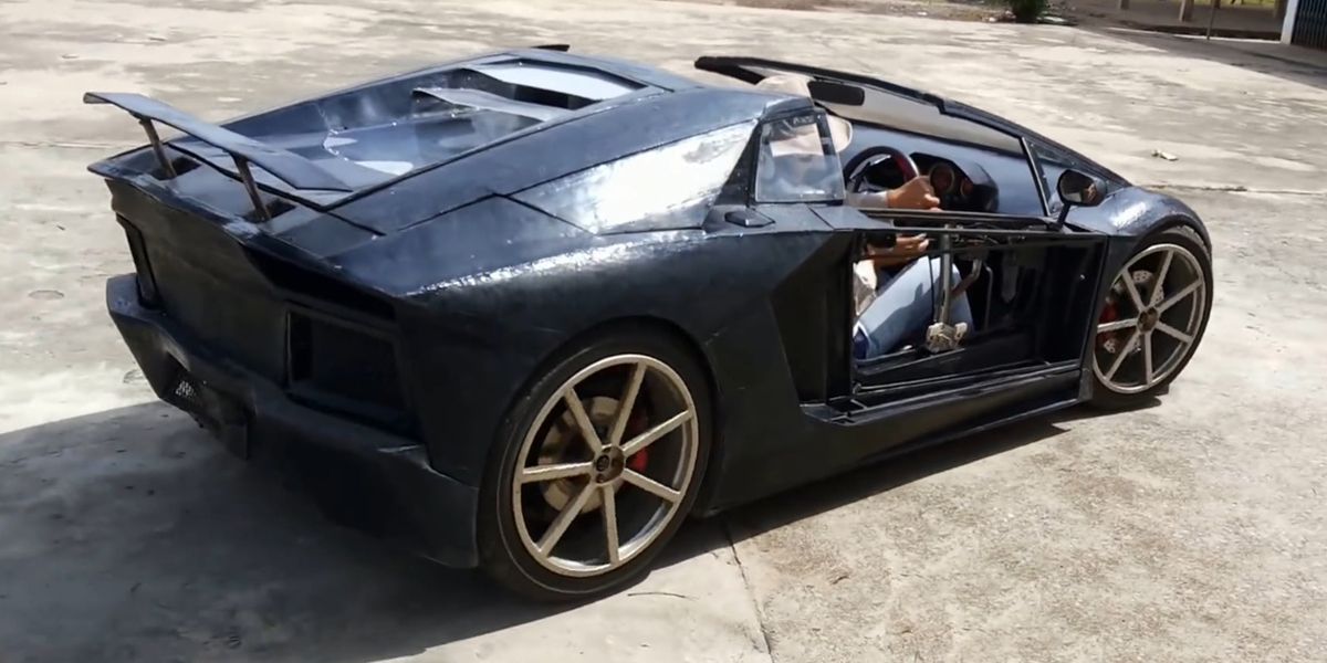 La réplica más bizarra del Lamborghini Aventador Roadster te saluda