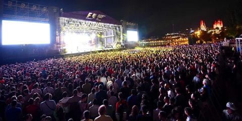 Crowd, People, Audience, Event, Performance, Stage, Public event, Concert, Rock concert, Sky, 