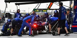 Pit stop, Race track, Sport venue, Team, Vehicle, Motorsport, Crew, Car, Endurance racing (motorsport), Race car, 