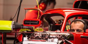 Red, Vehicle, Car, Electrical network, Race car, Automotive design, Open-wheel car, Technology, Electronics, Electrical wiring, 