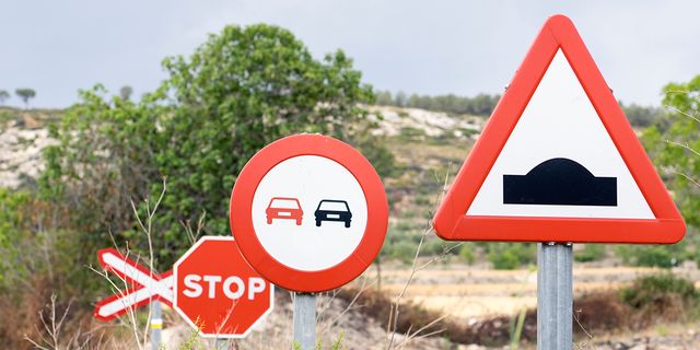 Traffic sign, Sign, Signage, Red, Street sign, Font, Road, Landscape, 