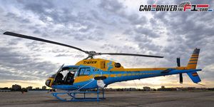 Helicopter, Mode of transport, Rotorcraft, Blue, Natural environment, Transport, Aircraft, Cloud, Helicopter rotor, Glass, 