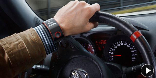 Motor vehicle, Automotive design, Steering wheel, Steering part, Speedometer, Red, Gauge, Tachometer, Trip computer, Wrist, 