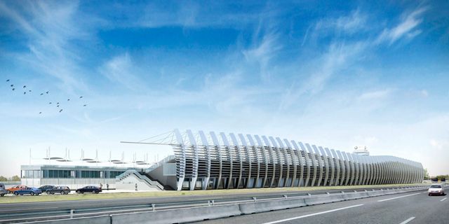 Daytime, Sky, Infrastructure, Architecture, Cloud, Road, Sport venue, Public space, Asphalt, Urban design, 