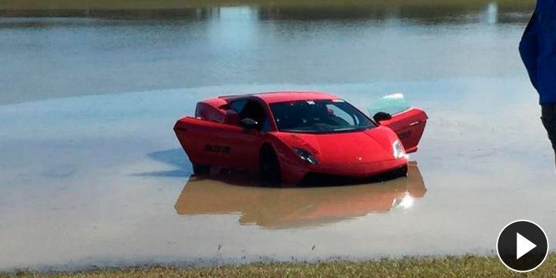 El Lamborghini Gallardo de  CV al que sólo un lago pudo frenar