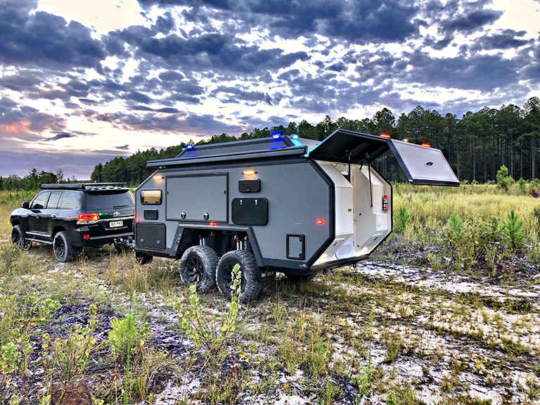 Vehicle, Off-roading, Transport, Car, RV, Travel trailer, Grass, Trailer, Rural area, Military vehicle, 