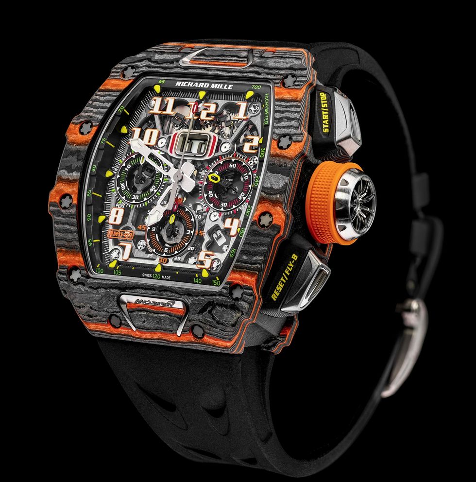 Watch, Orange, Analog watch, Watch accessory, Font, Fashion accessory, Brand, Strap, Space, Metal, 