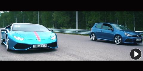 Volkswagen Golf R HGP VS. Lamborghini Huracán: Duelo sorpresa