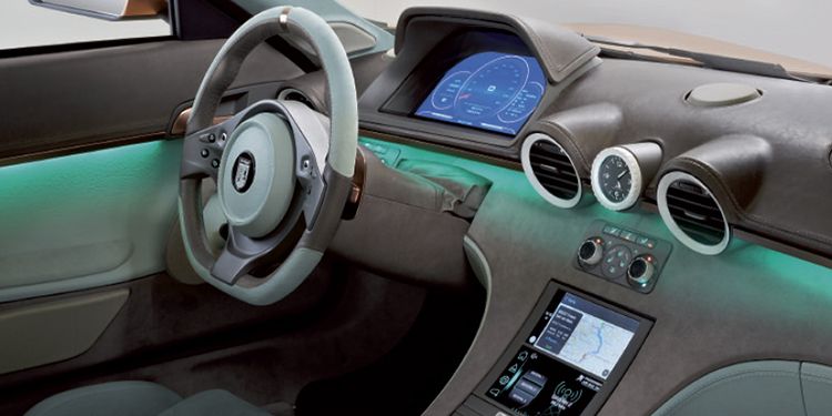 Motor vehicle, Steering part, Mode of transport, Steering wheel, Transport, White, Speedometer, Teal, Center console, Gauge, 