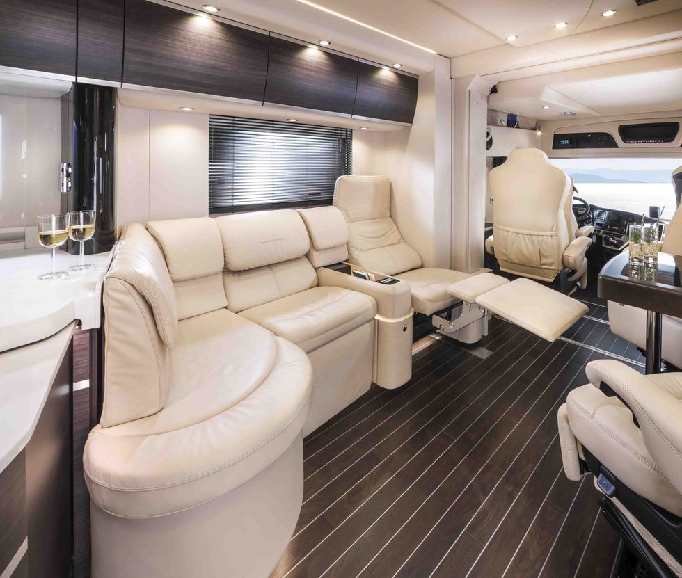 Luxury yacht, Room, Interior design, Vehicle, Yacht, Boat, Furniture, Building, Naval architecture, Deck, 
