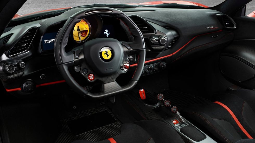 Land vehicle, Vehicle, Car, Steering wheel, Supercar, Center console, Steering part, Ferrari 458, Sports car, Coupé, 