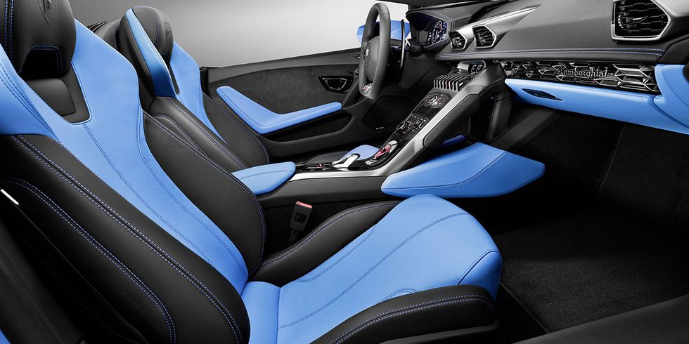 Motor vehicle, Blue, Mode of transport, Automotive design, Car seat, Electric blue, Car seat cover, Azure, Luxury vehicle, Steering part, 