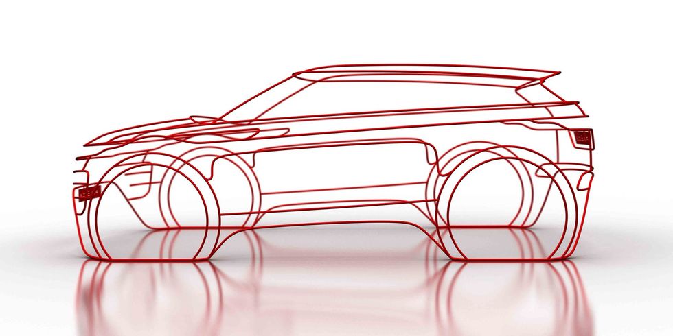Automotive design, Motor vehicle, Red, Line art, Drawing, Sketch, Automotive exterior, Vehicle, Car, Vehicle door, 