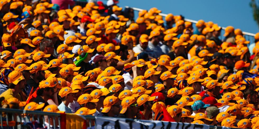 Crowd, People, Yellow, Orange, Audience, Fan, Sky, 