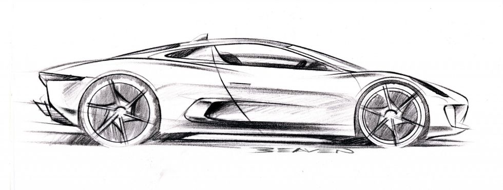 Automotive design, Supercar, Vehicle, Car, Sketch, Drawing, Sports car, Concept car, Rim, Coupé, 