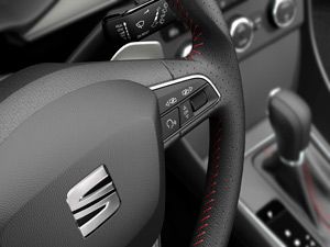 Motor vehicle, Steering part, Automotive design, Steering wheel, Black, Center console, Luxury vehicle, Personal luxury car, Carbon, Gear shift, 