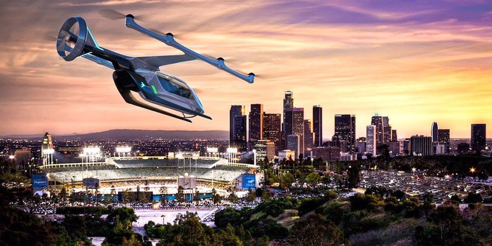 Helicopter, Aircraft, Rotorcraft, Vehicle, City, Human settlement, Cityscape, Metropolitan area, Sky, Mode of transport, 