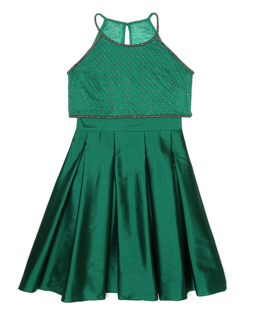 Clothing, Green, Day dress, Dress, Cocktail dress, A-line, One-piece garment, Sleeve, Pattern, 