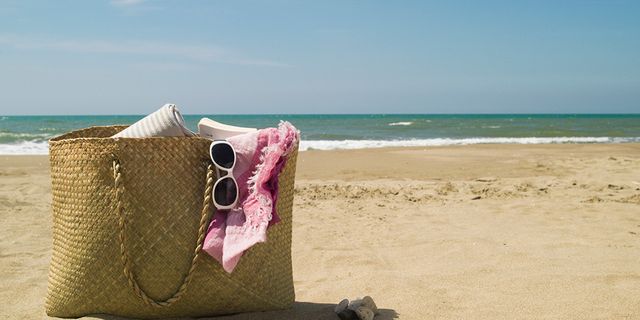 Sand, Pink, Beach, Bag, Sea, Summer, Ocean, Vacation, Travel, Handbag, 