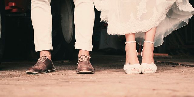 Photograph, Leg, Footwear, Pink, Bride, Wedding, Shoe, Human leg, Dress, Ceremony, 