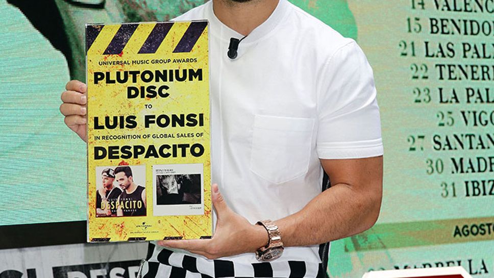 El éxito de Luis Fonsi, 'Despacito' consigue Disco de Plutonio en España