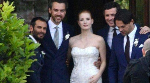 así fue el vestido de novia de jessica chastain