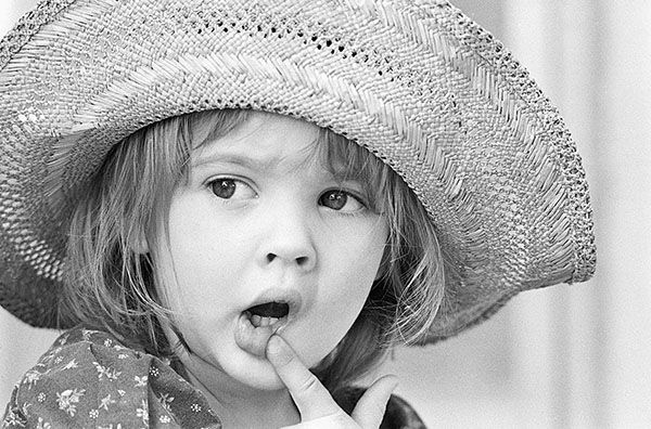 Face, White, Lip, Child, Clothing, Nose, Skin, Head, Hat, Black-and-white, 