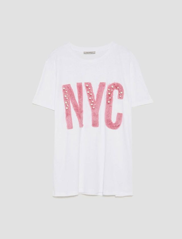 T-shirt, White, Clothing, Sleeve, Pink, Text, Active shirt, Font, Top, Sportswear, 