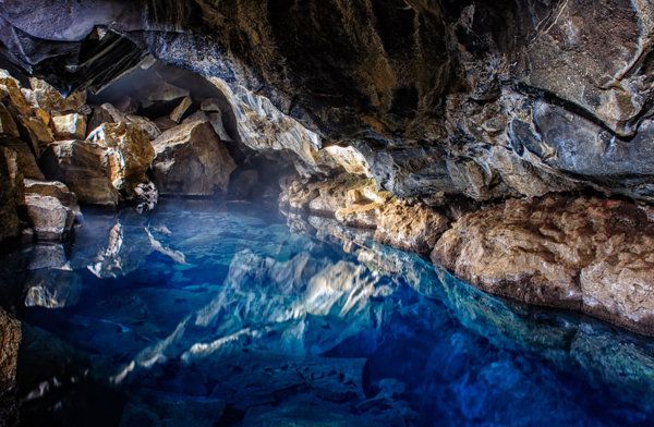 Nature, Water, Formation, Cave, Sea cave, Natural landscape, Rock, Underground lake, Watercourse, Geology, 