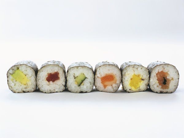 Sushi, Gimbap, California roll, Food, Cuisine, Dish, Comfort food, Japanese cuisine, À la carte food, Steamed rice, 