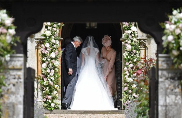 Photograph, Bride, Wedding dress, Veil, Dress, Ceremony, Bridal clothing, Wedding, Gown, Architecture, 