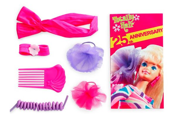 Pink, Magenta, Toy, Costume accessory, Doll, Hair accessory, Ribbon, Wig, Costume, Bangs, 