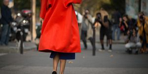 Sleeve, Human leg, Joint, Red, Style, Street fashion, High heels, Street, Fashion, Sandal, 