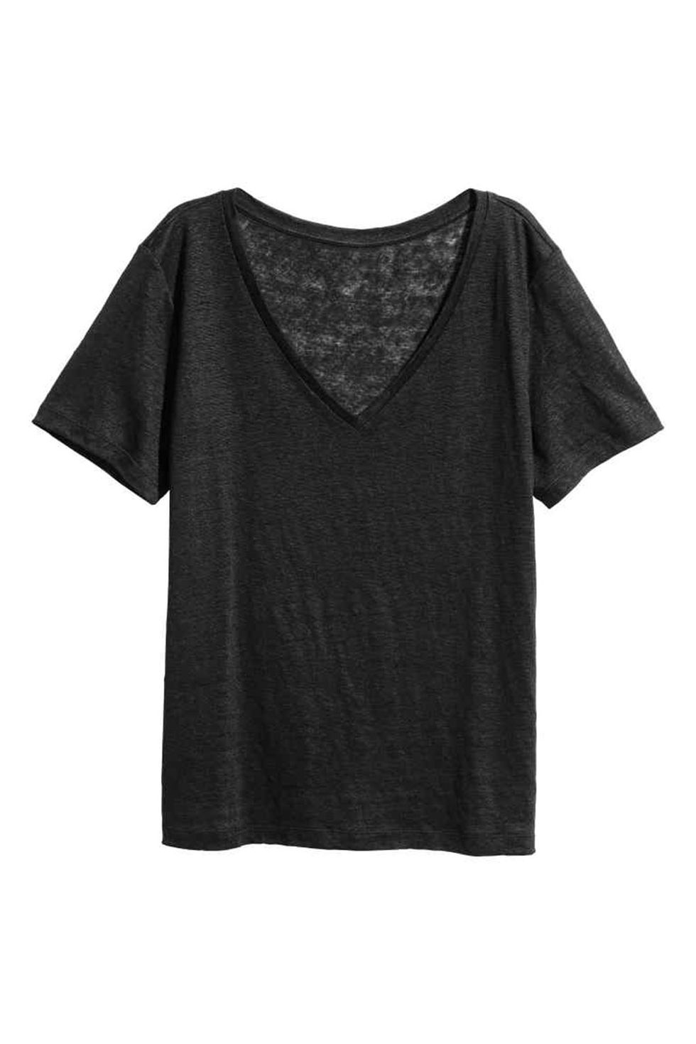 Clothing, T-shirt, Black, Sleeve, Crop top, Blouse, Neck, Top, 