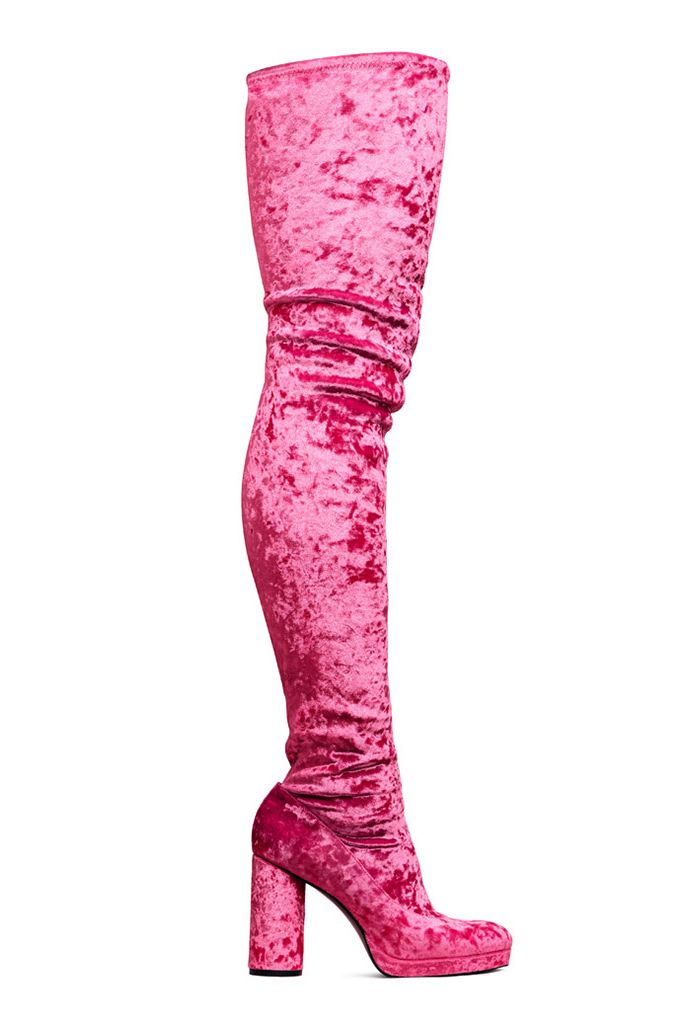 Pink, Footwear, Magenta, Knee-high boot, Leg, Joint, Shoe, Boot, Knee, Material property, 