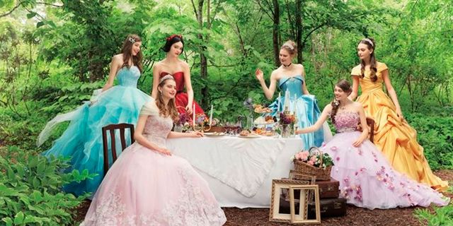 Dress, Bride, Photograph, Gown, Pink, Wedding dress, Aqua, Event, Bridal party dress, Bridal clothing, 