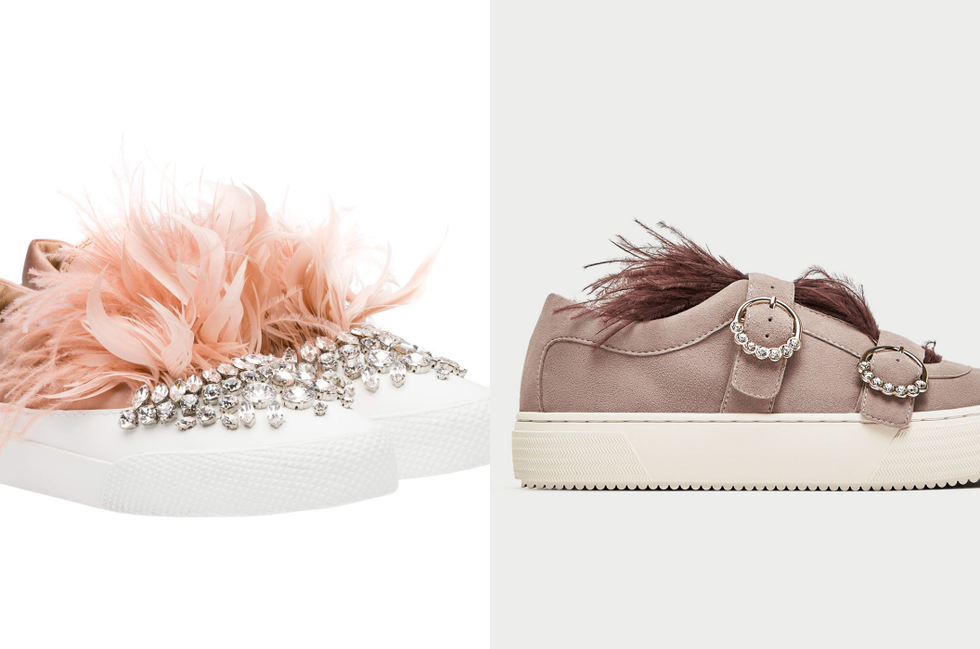 Footwear, Shoe, Product, Pink, Fur, Feather, Beige, Fashion accessory, Sneakers, 