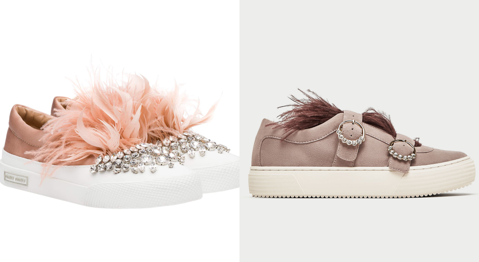 Footwear, Shoe, Product, Pink, Fur, Feather, Beige, Fashion accessory, Sneakers, 
