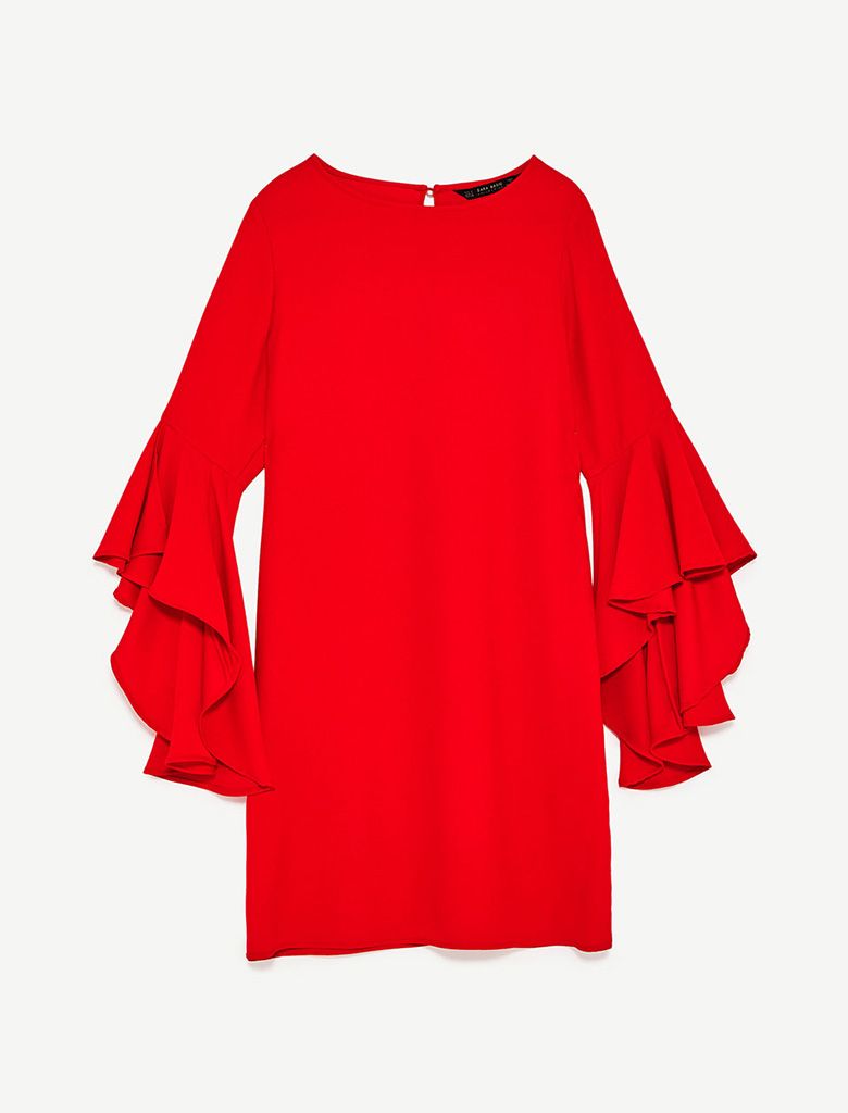 Clothing, Red, Sleeve, Outerwear, Blouse, T-shirt, Top, Neck, Dress, Costume, 