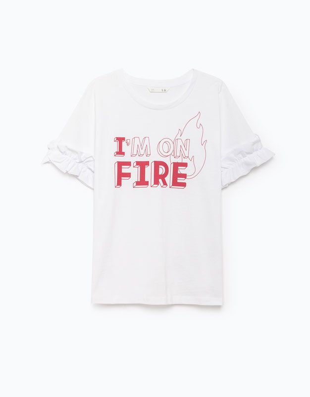 White, T-shirt, Clothing, Product, Text, Sleeve, Red, Top, Font, Active shirt, 