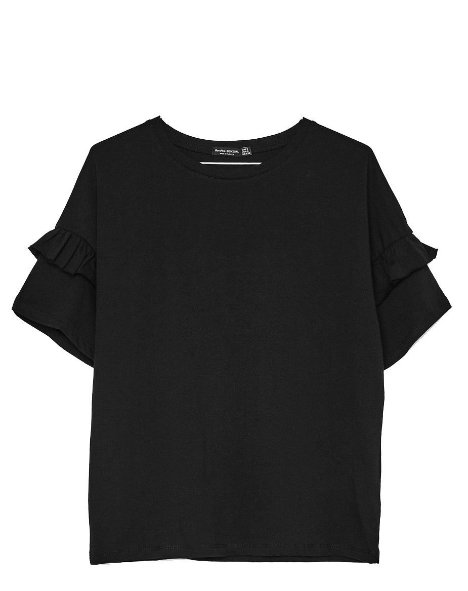 Clothing, T-shirt, Black, Sleeve, White, Top, Blouse, Outerwear, Shirt, Crop top, 