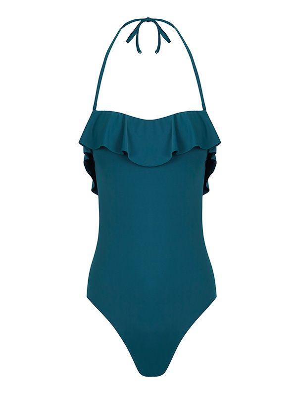 One-piece swimsuit, Clothing, Swimwear, Aqua, Swimsuit bottom, Turquoise, Maillot, Product, Swimsuit top, Bikini, 