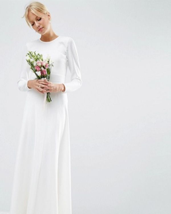 Gown, Clothing, Dress, White, Wedding dress, Bridal clothing, Shoulder, Bridal party dress, Bride, Formal wear, 
