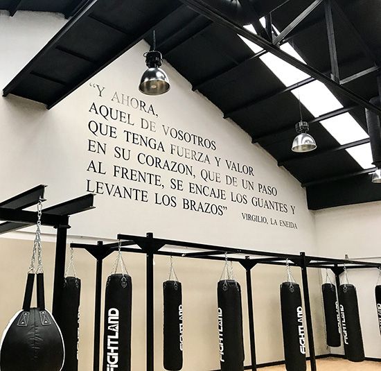 Punching bag, Iron, Room, Font, Ceiling, Architecture, Metal, 